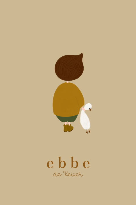 Poster jongetje knuffel gans