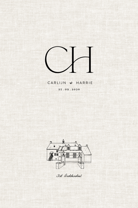 Geregistreerd partnerschap logo namen lijntekening Slot Doddendael