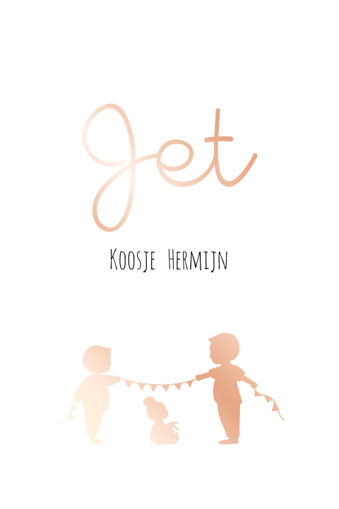 Geboortekaartje silhouette broertjes en zusje