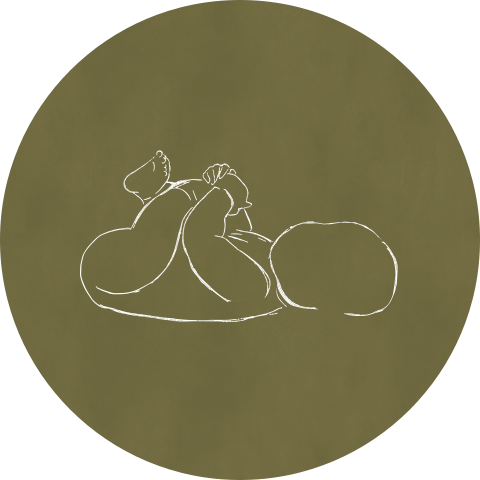Sluitzegel olijfgroen lijntekening baby