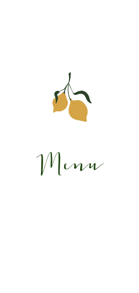Menukaart bruiloft mediterraans citroen
