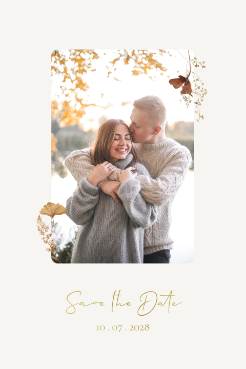 Save the Date foto veldbloemen boeket