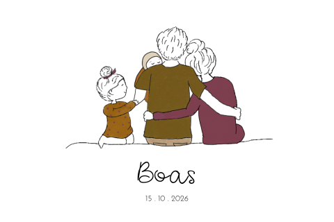 Geboortekaartje gezin grote zus en baby