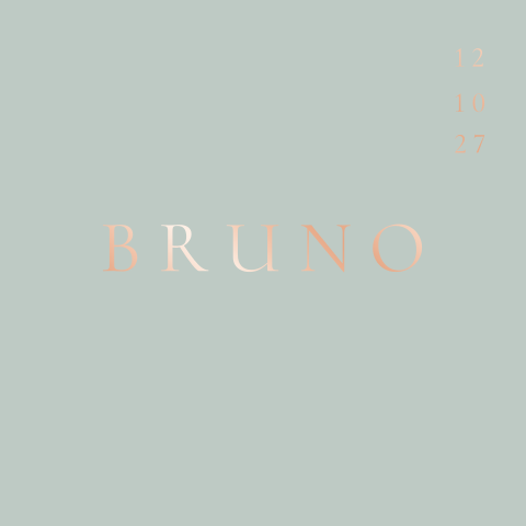 Geboortekaartje klassiek zeegroen