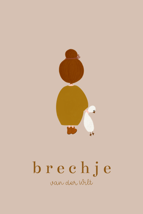 Poster meisje knuffel gans