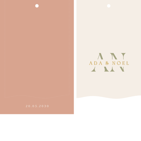 Trouwkaart label set summer chic pastel