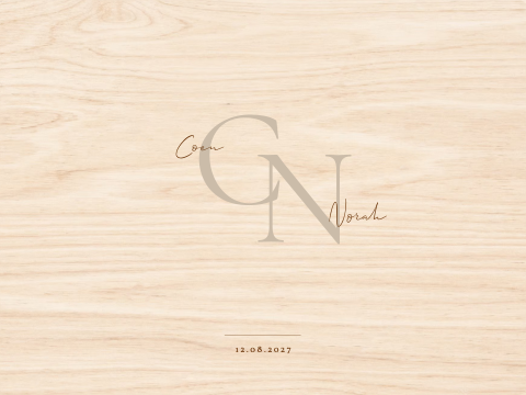 houten memorybox bruiloft initialen