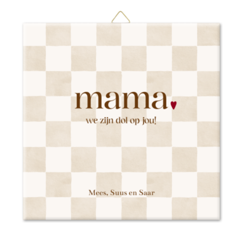 Tegel mama geblokt beige neutrale tinten