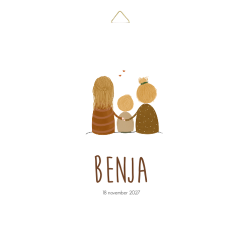 Tegeltje geboorte illustratie zusjes broertje