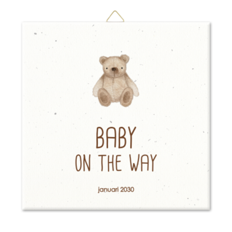 Zwangerschapsaankondiging baby on the way teddybeer