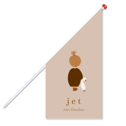 Geboortevlag meisje knuffel gans