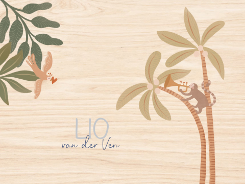 Memorybox hout jongen jungle dieren bladeren