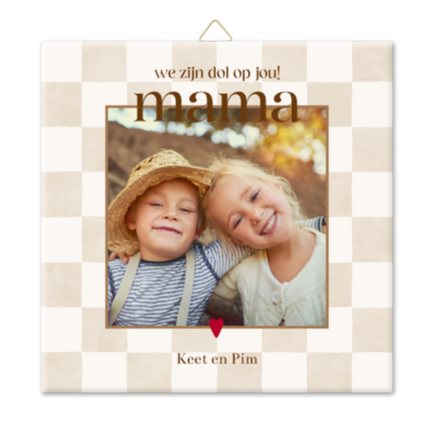 Tegel moederdag eigen foto geblokt