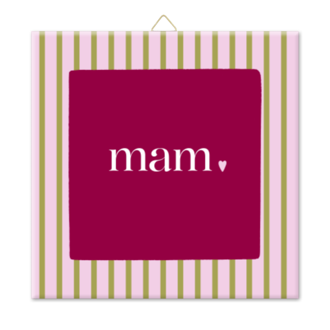 Tegel moederdag colorblock roze groen gestreept