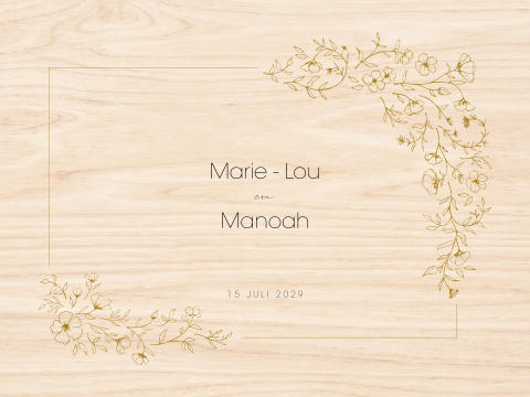 Houten bewaardoos bruiloft sierlijk bloemenframe