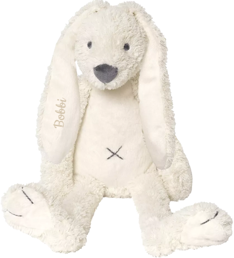Wit Happy Horse konijn Richie 38 cm met geborduurde naam beige