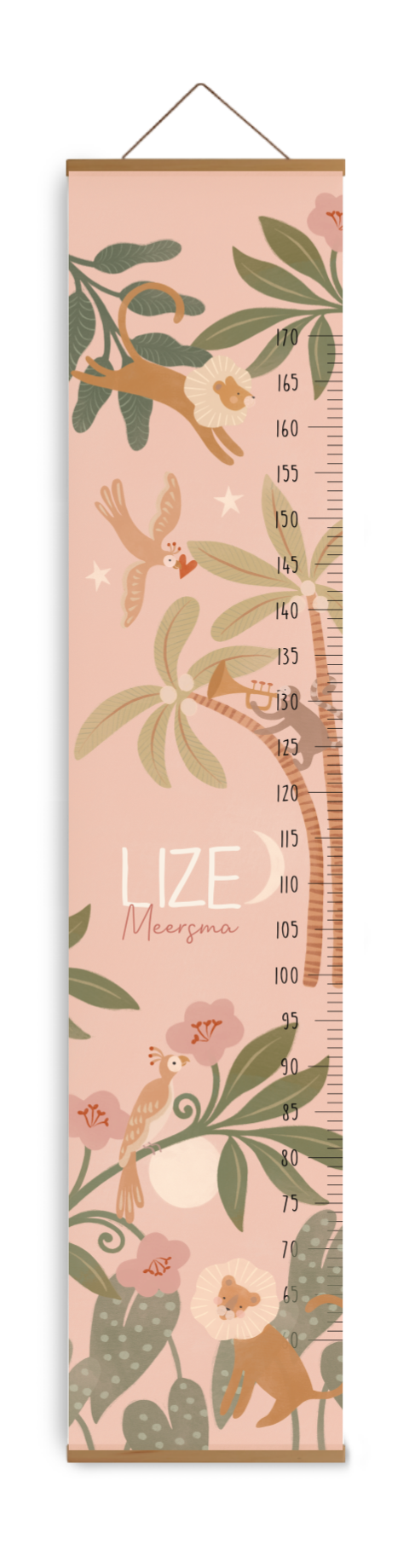 Groeimeter jungle thema meisje