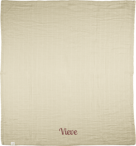 Hydrofiele doek beige met sierlijke naam