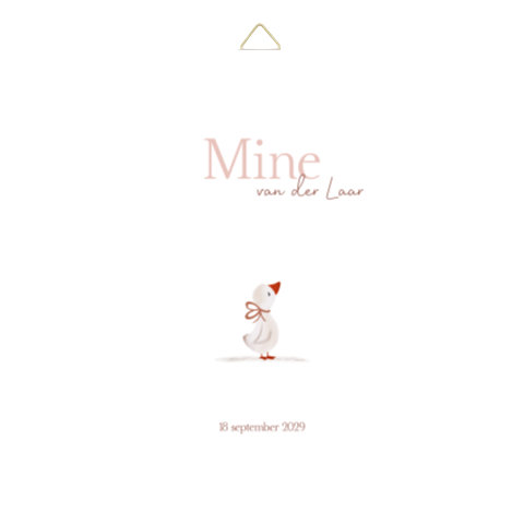 Geboortetegel meisje gans illustratie