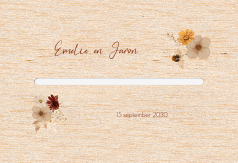 Enveloppendoos bruiloft bloemen aardetinten