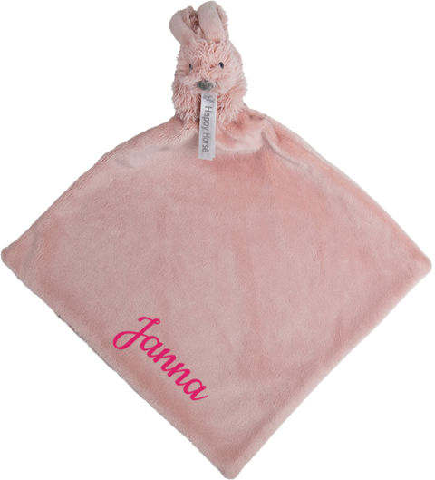 Happy Horse Mini knuffeldoekje oudroze met naam fuchsia