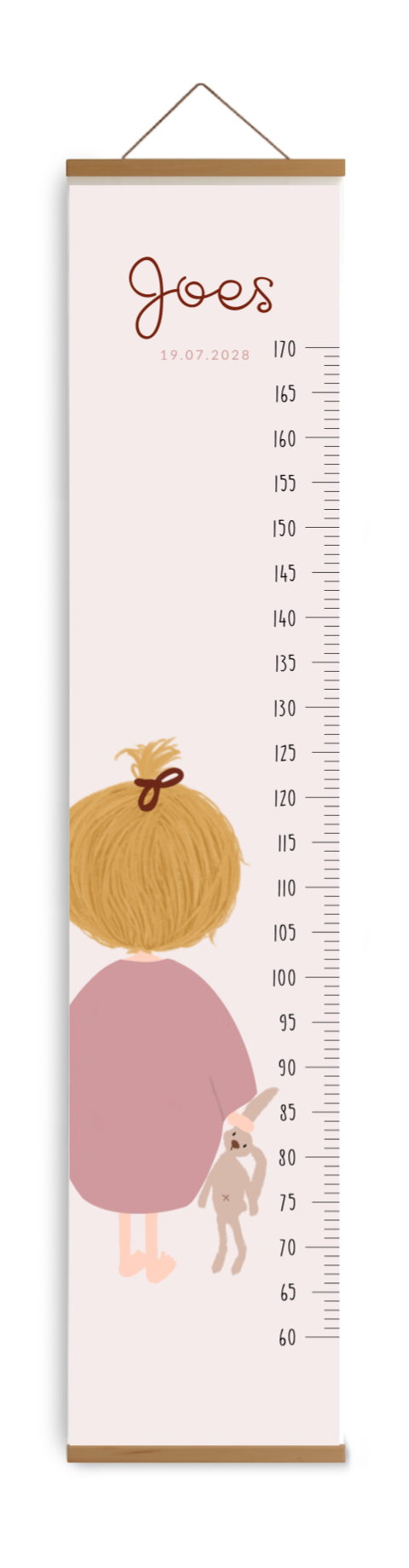 Groeimeter meisje knuffel konijn happy horse