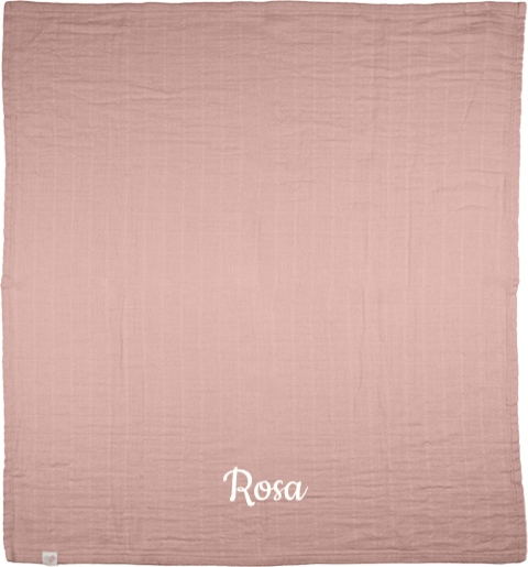 Hydrofiele doek oudroze sierlijke naam gebroken wit