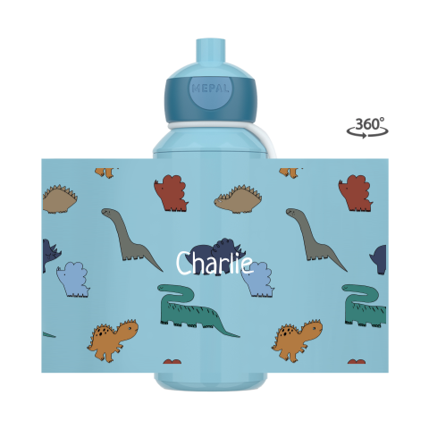 Mepal pop-up drinkfles dino met naam