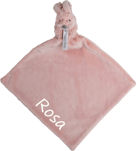 Happy Horse Mini knuffeldoekje oudroze met naam gebroken wit
