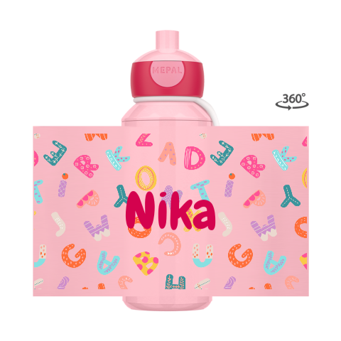 Mepal pop-up drinkfles alfabet letters met naam