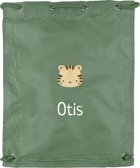 Gymtas met naam tijger kop