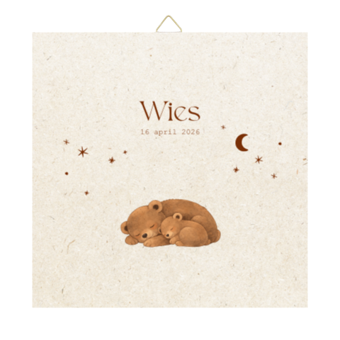 Geboortetegel slapende beren & sterren