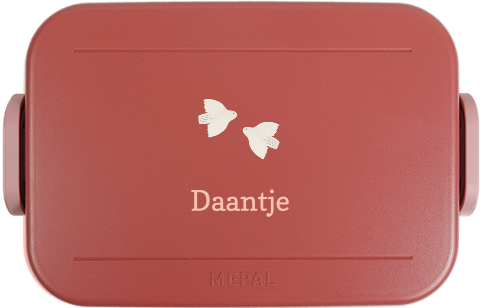 Mepal Campus to go broodtrommel vogeltjes met naam