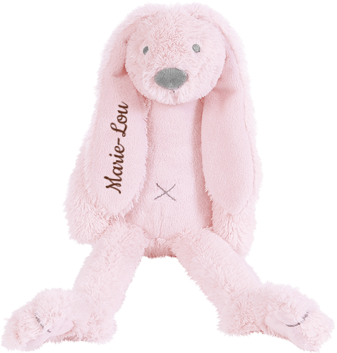 Happy Horse konijn Richie lichtroze met naam donkerbruin