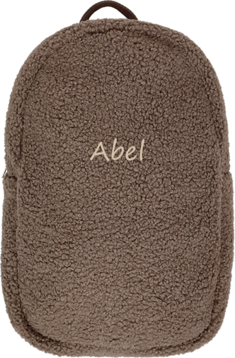 Teddy tas bruin met naam beige