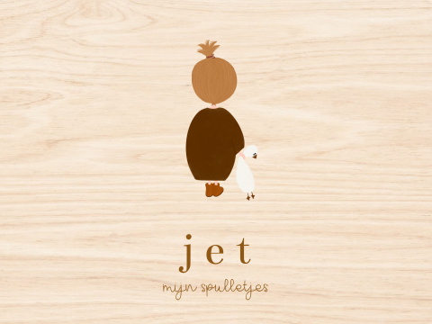 Memorybox hout meisje knuffel gans