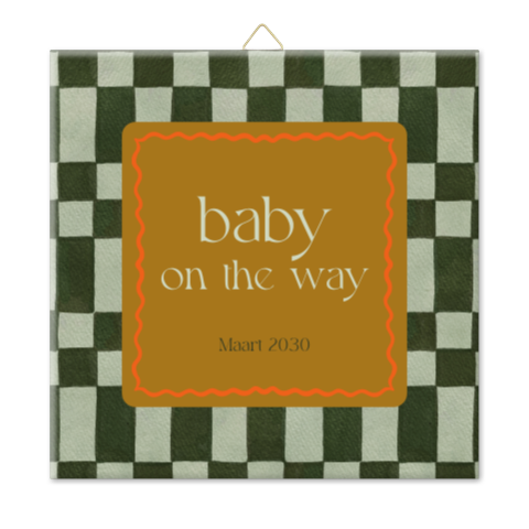 Zwangerschapsaankondiging baby on the way geblokt