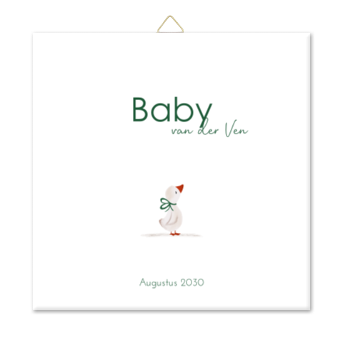 Zwangerschapsaankondiging tegeltje baby on the way kuikentje