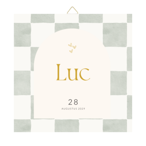 Geboortetegel jongen minimalistisch met blokken