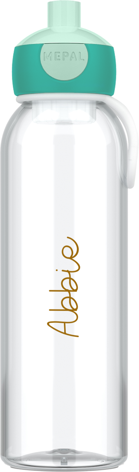Mepal pop-up waterfles turquoise met naam