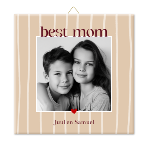 Tegel moederdag eigen foto strepen