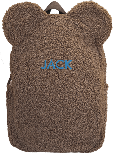 Teddy tas oortjes taupe naam ocean blue