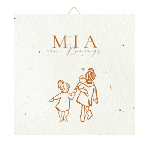 Tegeltje geboorte illustratie zusjes