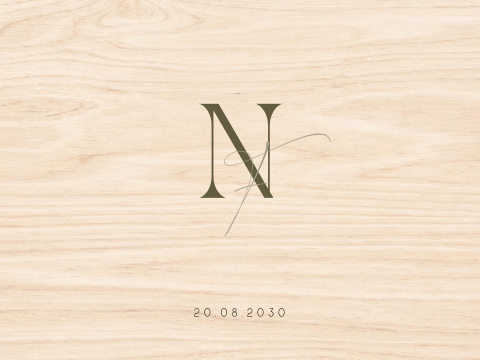 Houten memorybox initialen bruiloft