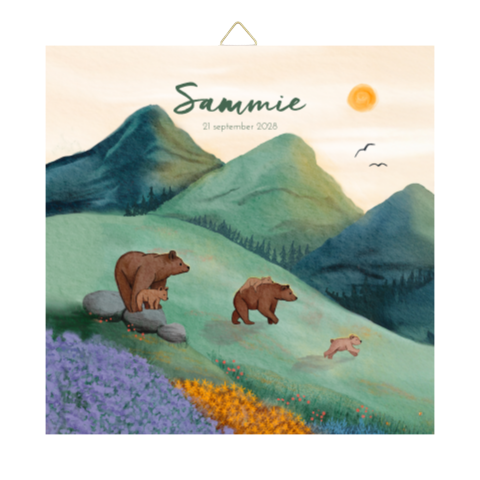 Geboortetegel berenfamilie bergen
