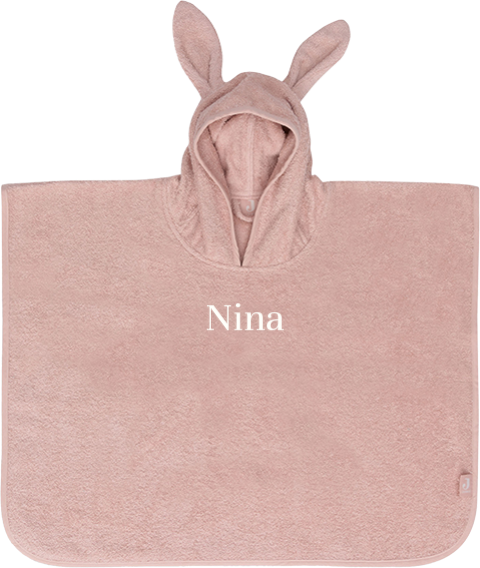 Jollein badponcho met naam klassieke letter