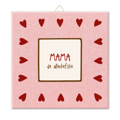 Tegel moederdag roze hartjes