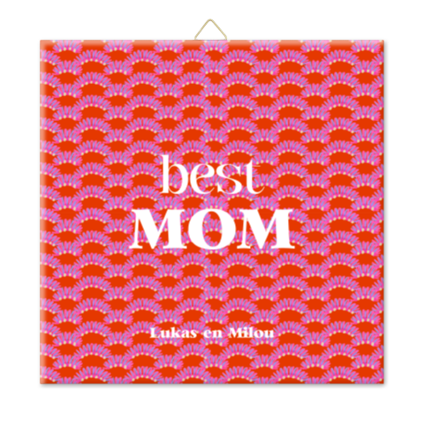 Tegel best mom roze rood patroon