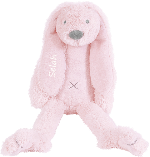 Lichtroze Happy Horse konijn Richie 38 geborduurde naam gebroken wit