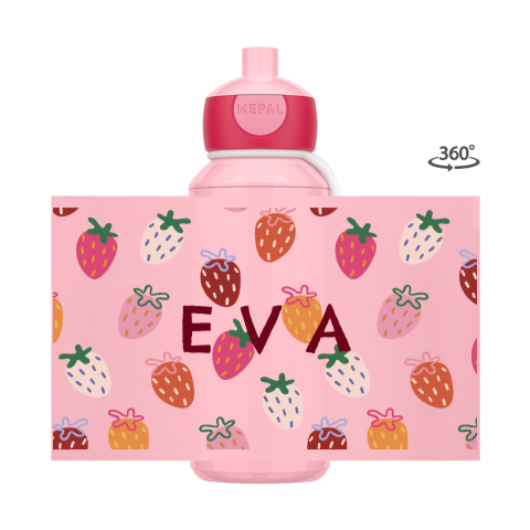 Mepal pop-up drinkfles aardbeien met naam